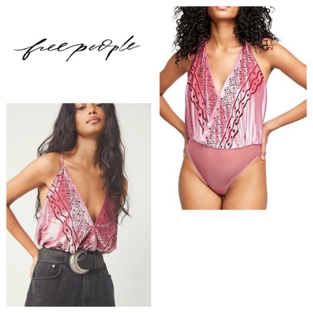 FP Talk bodysuit red velvet, size L, new - Picture 1 of 12